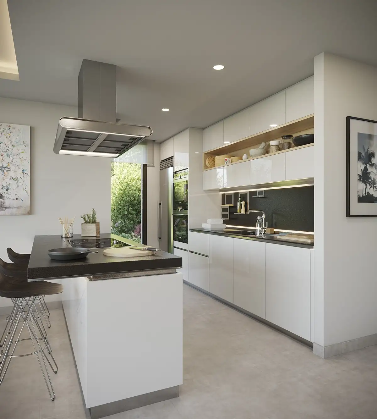 Dom w Hiszpanii na sprzedaż z nowoczesną kuchnią i wyspą – nieruchomość z pełnym wyposażeniem i wysokim standardem wykończenia.